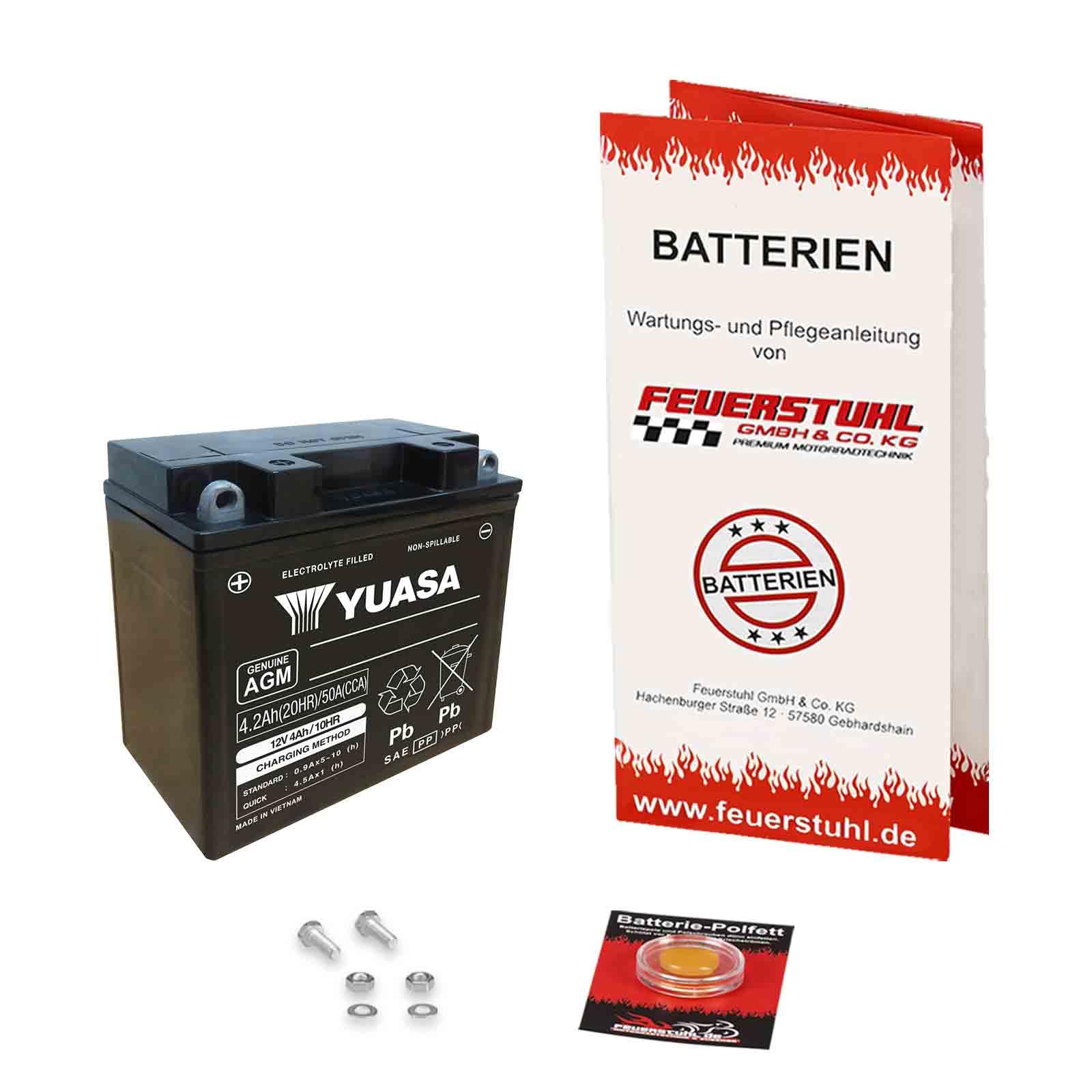 Batterie für Aprilia Amico 50, 1990-1997, YUASA, wartungsfrei, einbaufertig (inkl. 7,50€ Pfand) Erstausrüsterqualität von Feuerstuhl GmbH & Co. KG