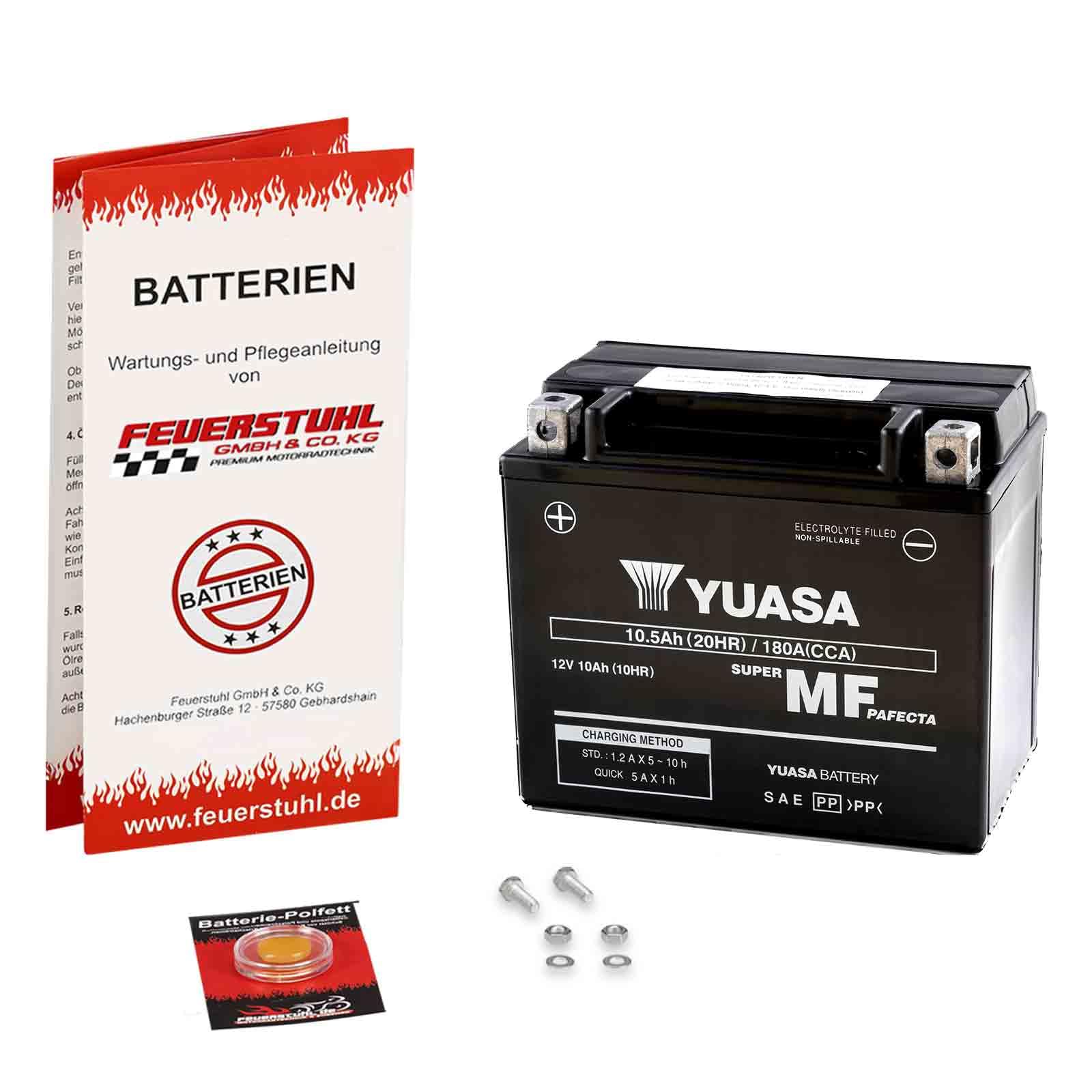 Batterie für Aprilia RST 1000 Mille Futura, 2001-2004, YUASA, wartungsfrei, einbaufertig (inkl. 7,50€ Pfand) Erstausrüsterqualität von Feuerstuhl GmbH & Co. KG