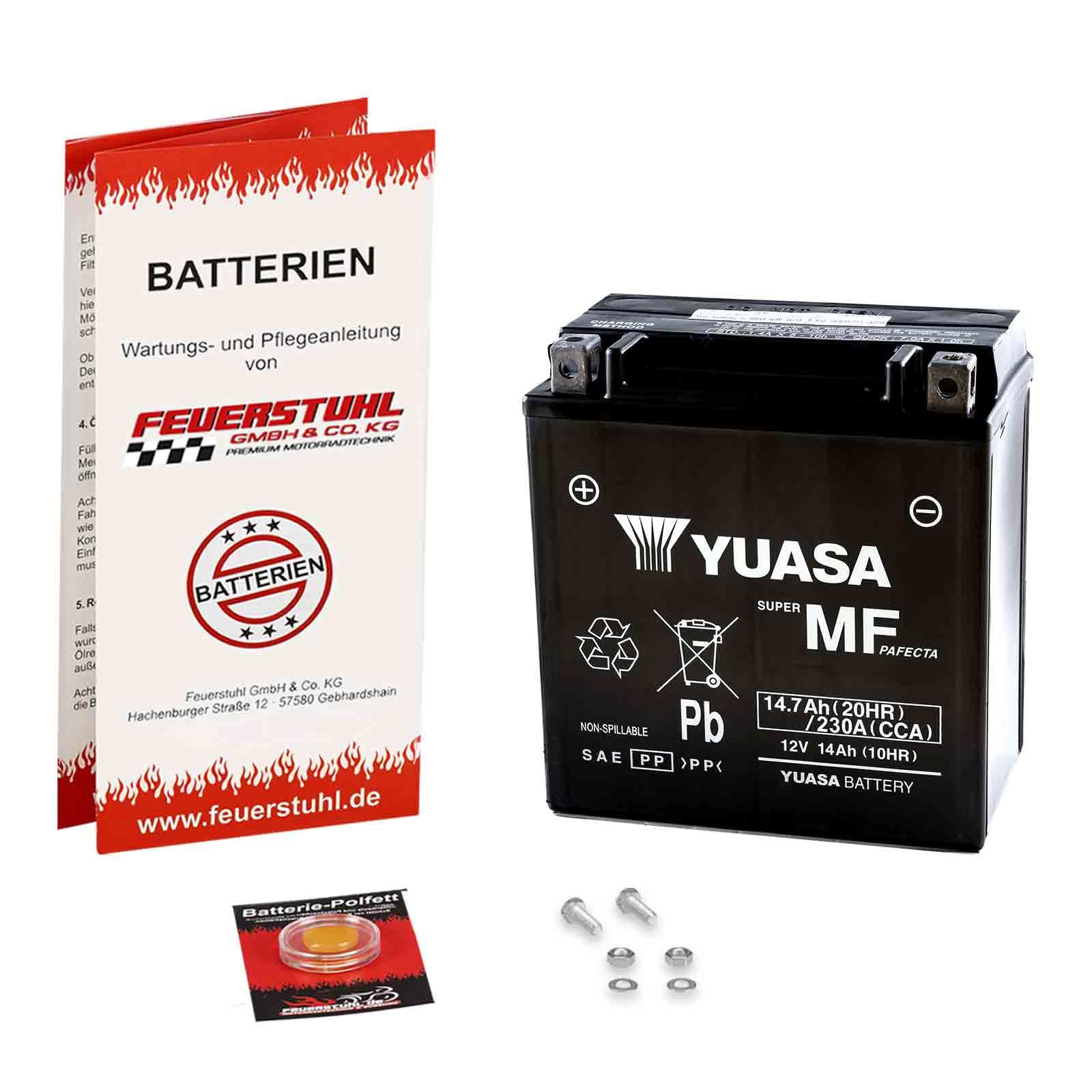 Batterie für BMW K 1600 Grand America, 2018-2024 (K61) YUASA, wartungsfrei, einbaufertig (inkl. 7,50€ Pfand) 14Ah|230A, Erstausrüsterqualität von Feuerstuhl GmbH & Co. KG