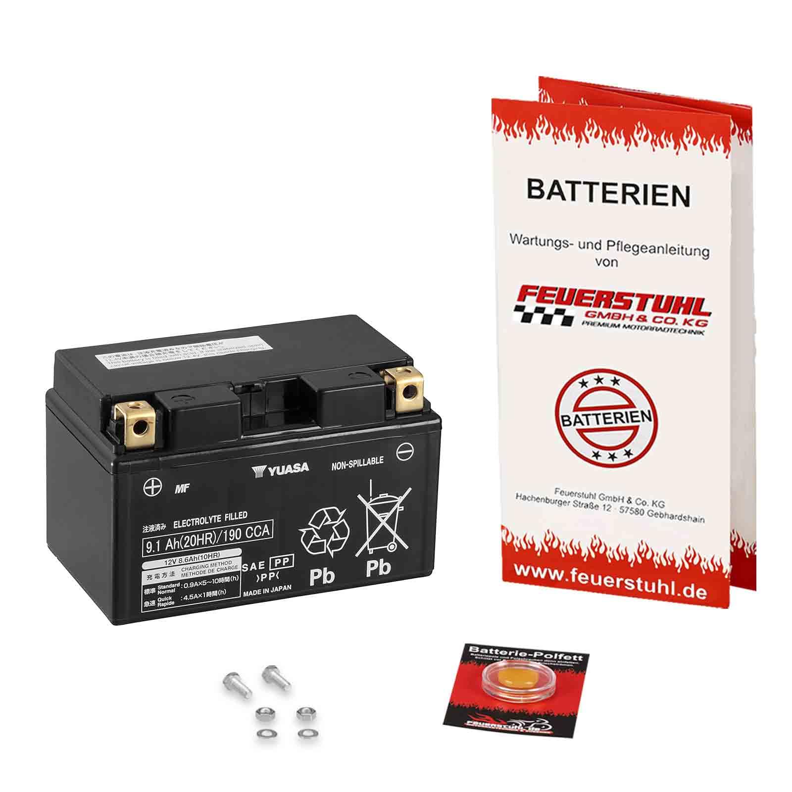 Batterie für BMW S 1000 RR (ohne DWA), 2008-2011 (K46 (0507|0517)) YUASA, wartungsfrei, einbaufertig (inkl. 7,50€ Pfand) Erstausrüsterqualität von Feuerstuhl GmbH & Co. KG