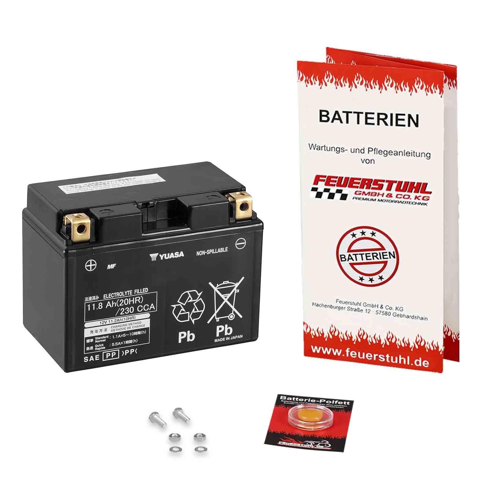 Batterie für Benelli Tornado 1130, 2006-2014, YUASA, wartungsfrei, einbaufertig (inkl. 7,50€ Pfand) Erstausrüsterqualität von Feuerstuhl GmbH & Co. KG