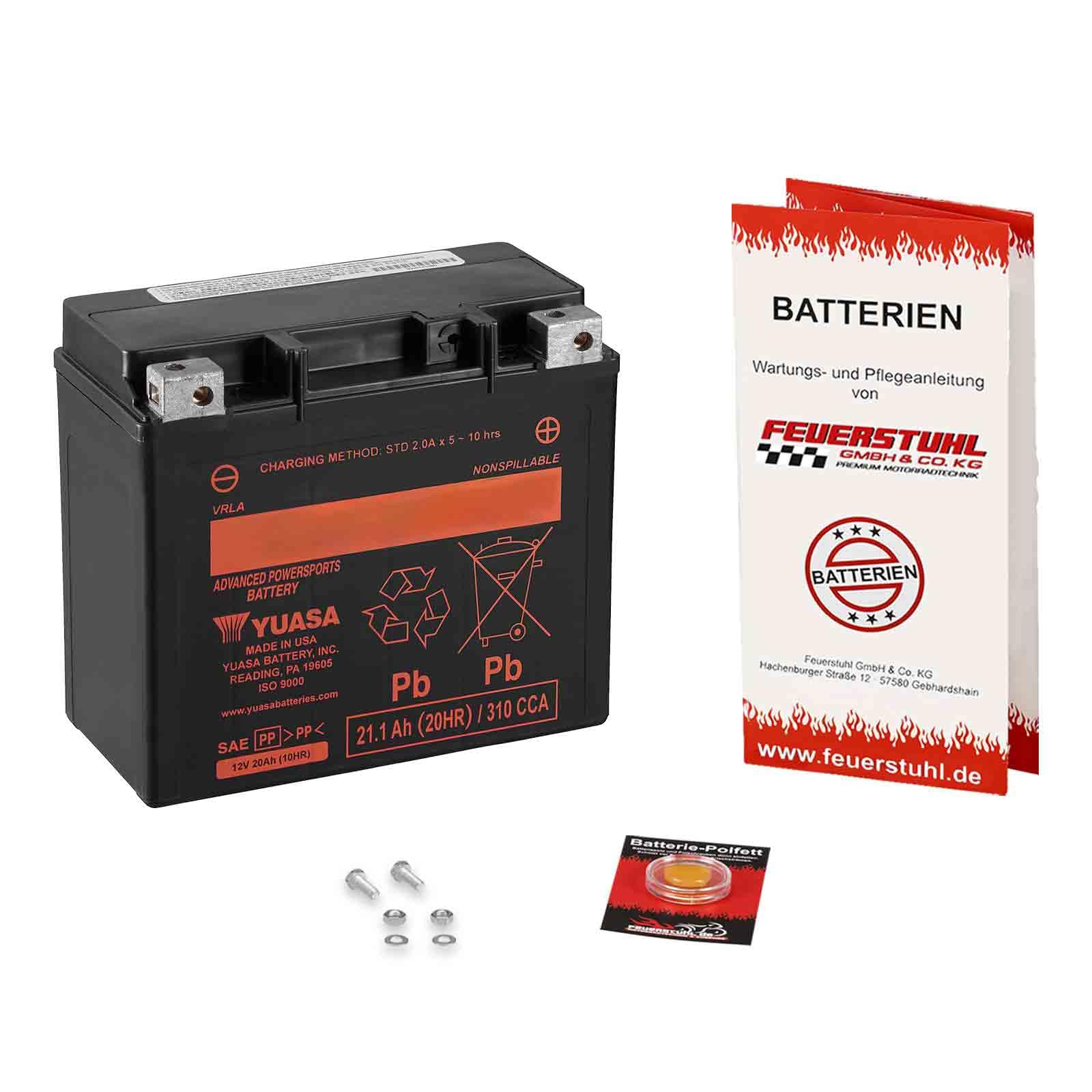 Batterie für CAN-AM Maverick 1000, 2014-2023, YUASA, wartungsfrei, einbaufertig (inkl. 7,50€ Pfand) 20Ah|320A, Erstausrüsterqualität von Feuerstuhl GmbH & Co. KG