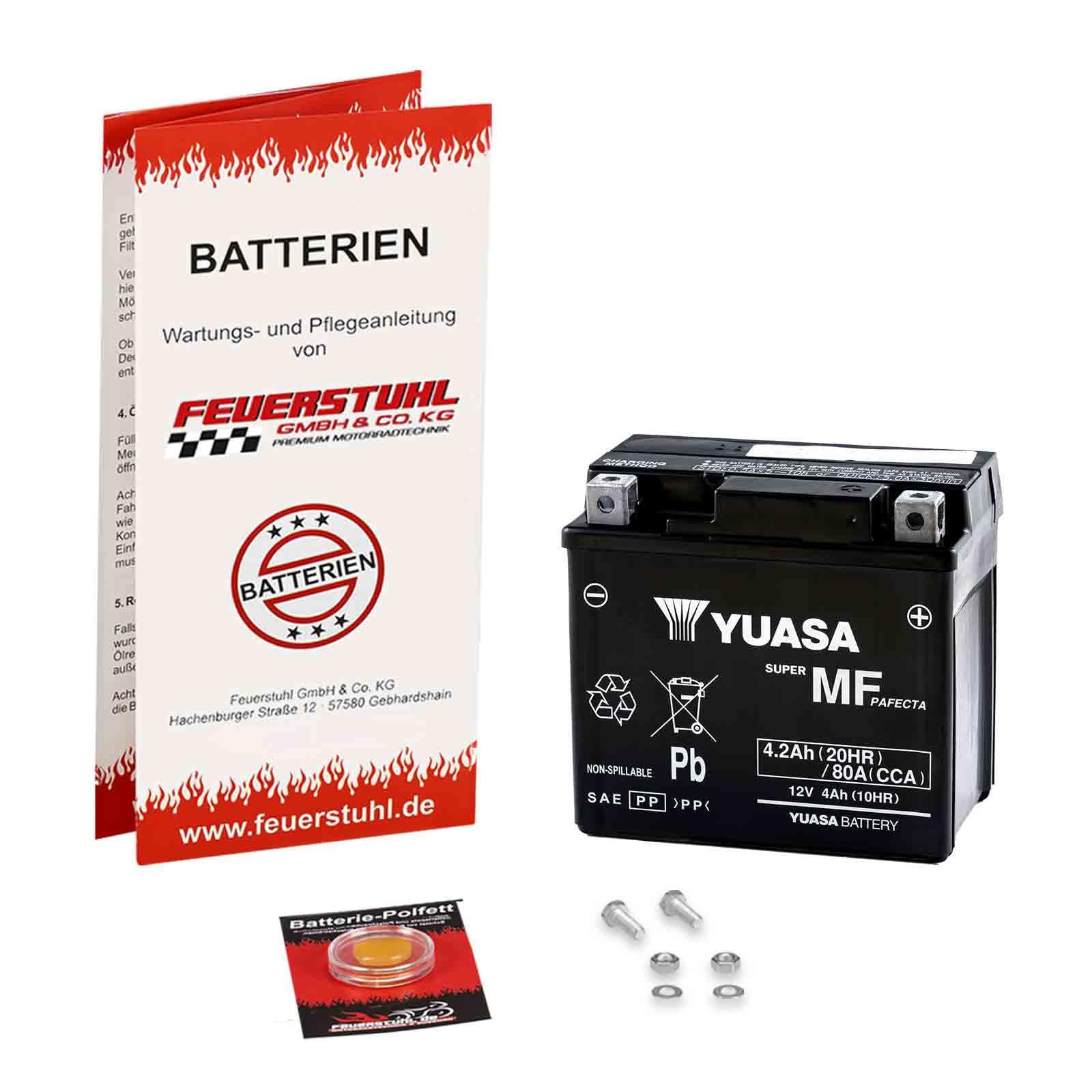 Batterie für CPI Popcorn 50, 2001-2005, YUASA, wartungsfrei, einbaufertig (inkl. 7,50€ Pfand) Erstausrüsterqualität von Feuerstuhl GmbH & Co. KG