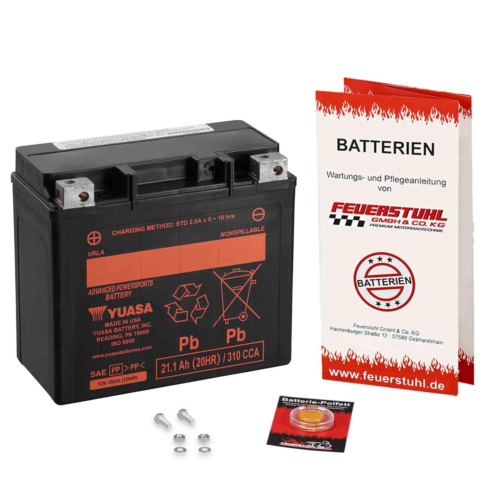 Batterie für Harley-Davidson Low Glide, 1984-1985, YUASA, wartungsfrei, einbaufertig (inkl. 7,50€ Pfand) Erstausrüsterqualität von Feuerstuhl GmbH & Co. KG