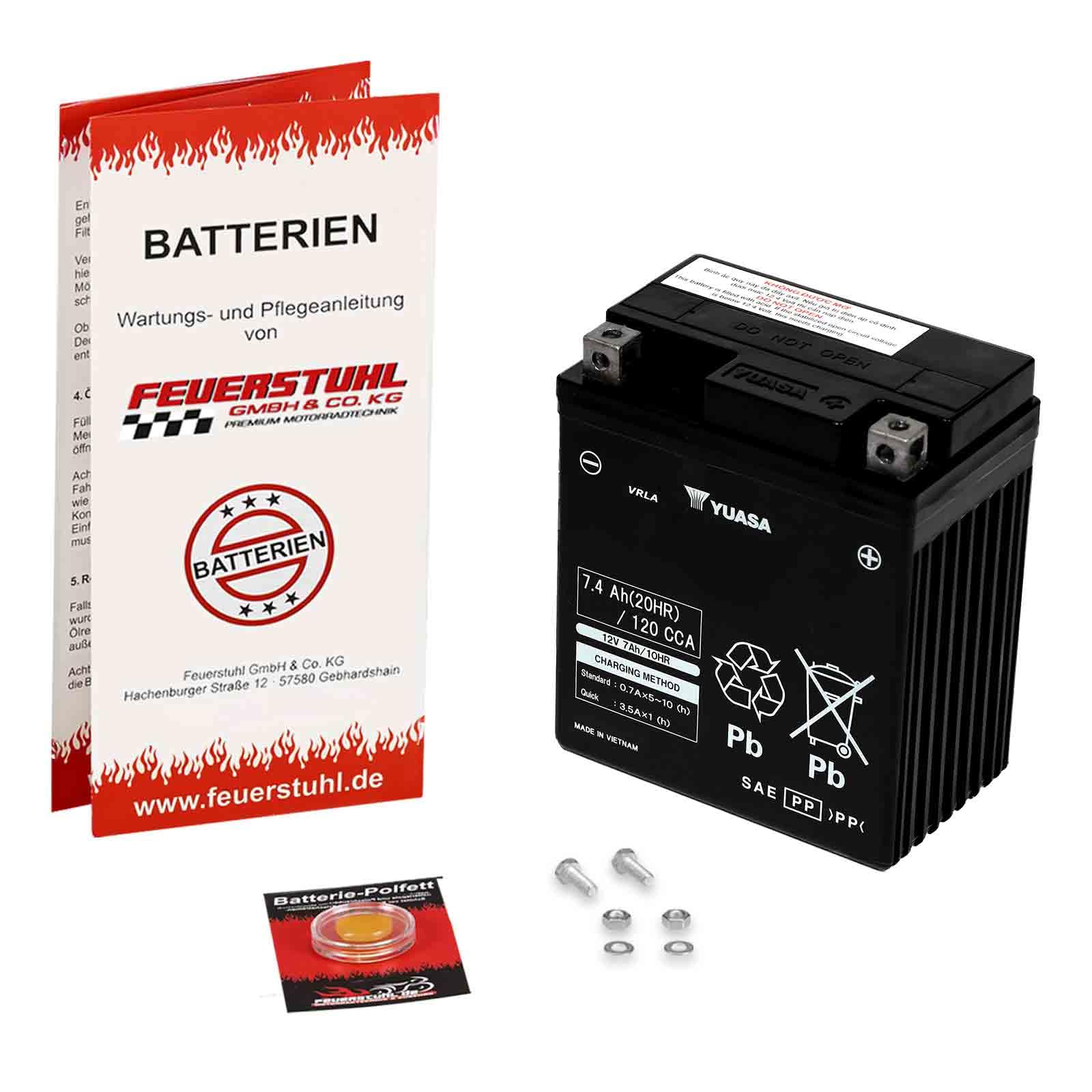 Batterie für Honda CBR 500 R, 2019-2023 (PC62) YUASA, wartungsfrei, einbaufertig (inkl. 7,50€ Pfand) Erstausrüsterqualität von Feuerstuhl GmbH & Co. KG