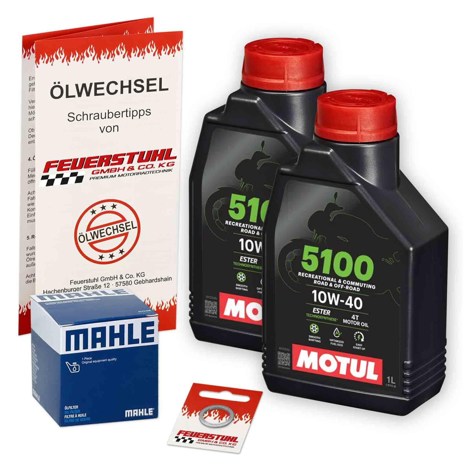 Öl & Ölfilter für Honda ADV 350, 2022-2023 (NF13), Ölwechsel Set 10W-40 ESTER Motoröl + Mahle Filter + Dichtring(e) von Feuerstuhl GmbH & Co. KG