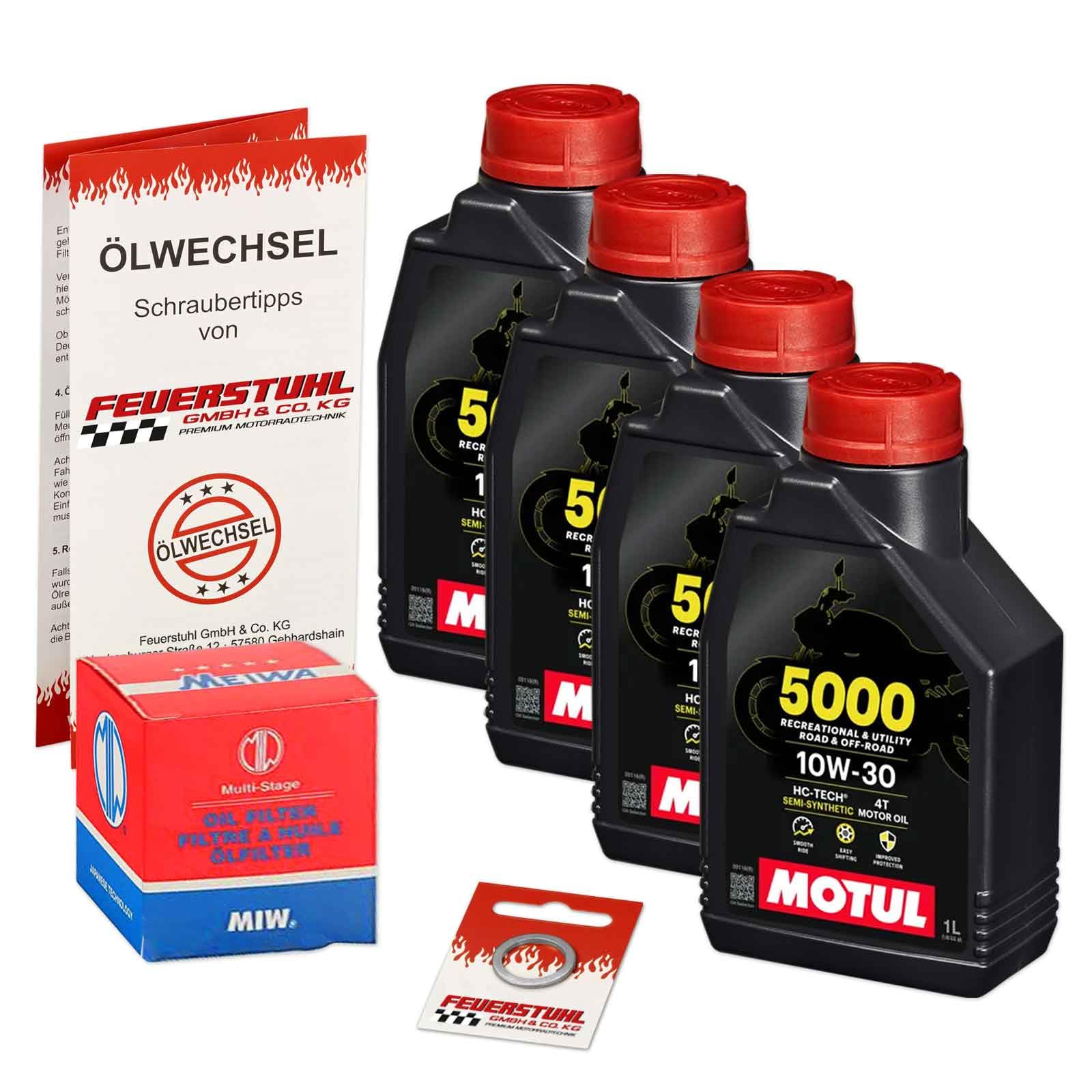 Öl & Ölfilter für Honda CB 1100 EX, 2017-2020 (SC78), Ölwechsel Set 10W-30 Motoröl + MiW Filter + Dichtring(e) von Feuerstuhl GmbH & Co. KG