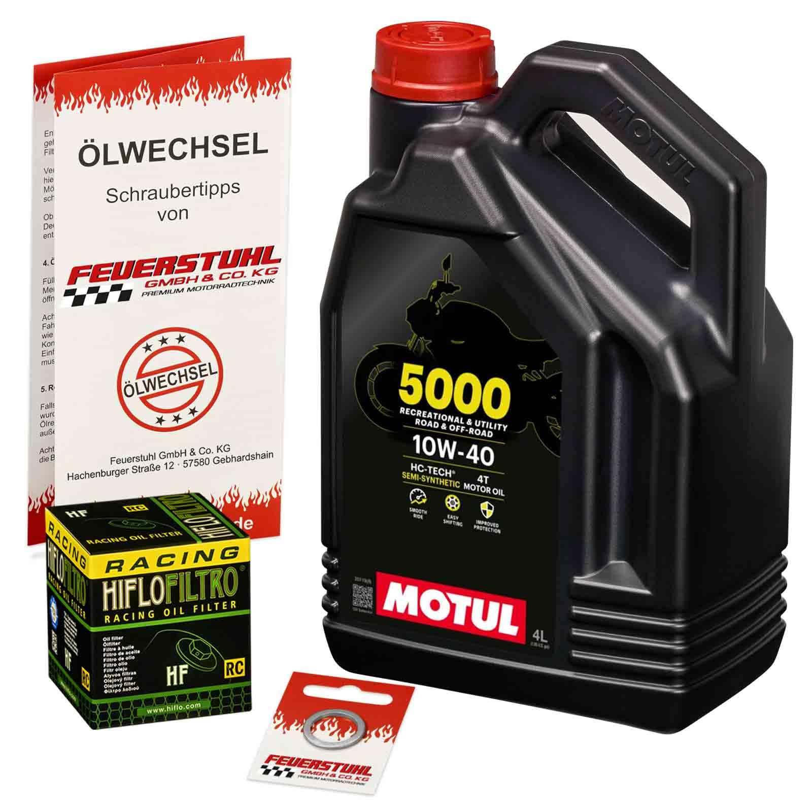 Öl & Ölfilter für Honda CBR 600 F, 1987-1988 (PC19) / Ölwechsel Set/Motul 10W-40 Motoröl + HiFlo RACING Filter + Dichtring(e) von Feuerstuhl GmbH & Co. KG