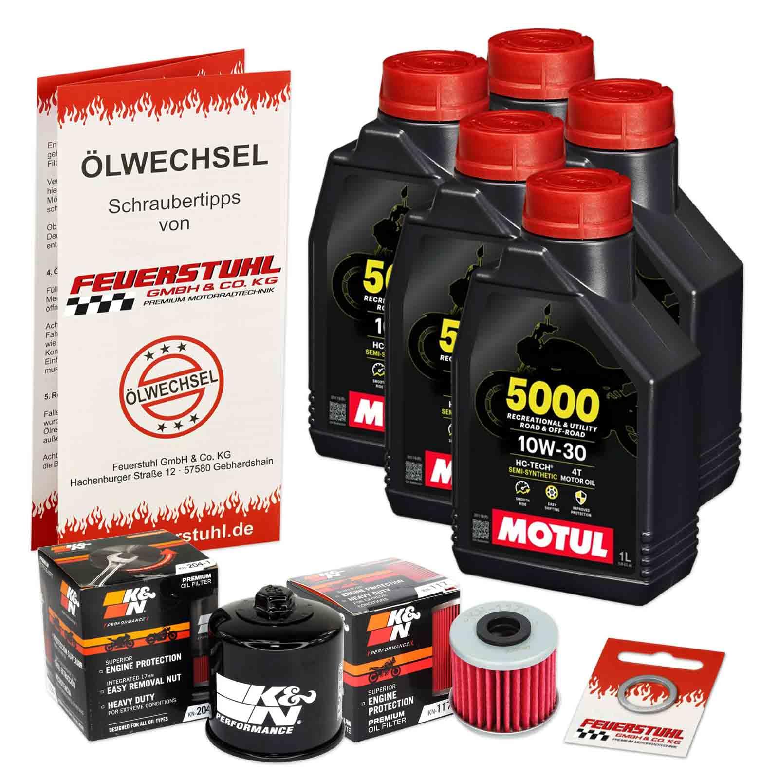 Öl & Ölfilter für Honda CMX 1100 Rebel DCT, 2021-2023 (SC83), Ölwechsel Set 10W-30 Motoröl + K&N RACING Filter + Dichtring(e) von Feuerstuhl GmbH & Co. KG