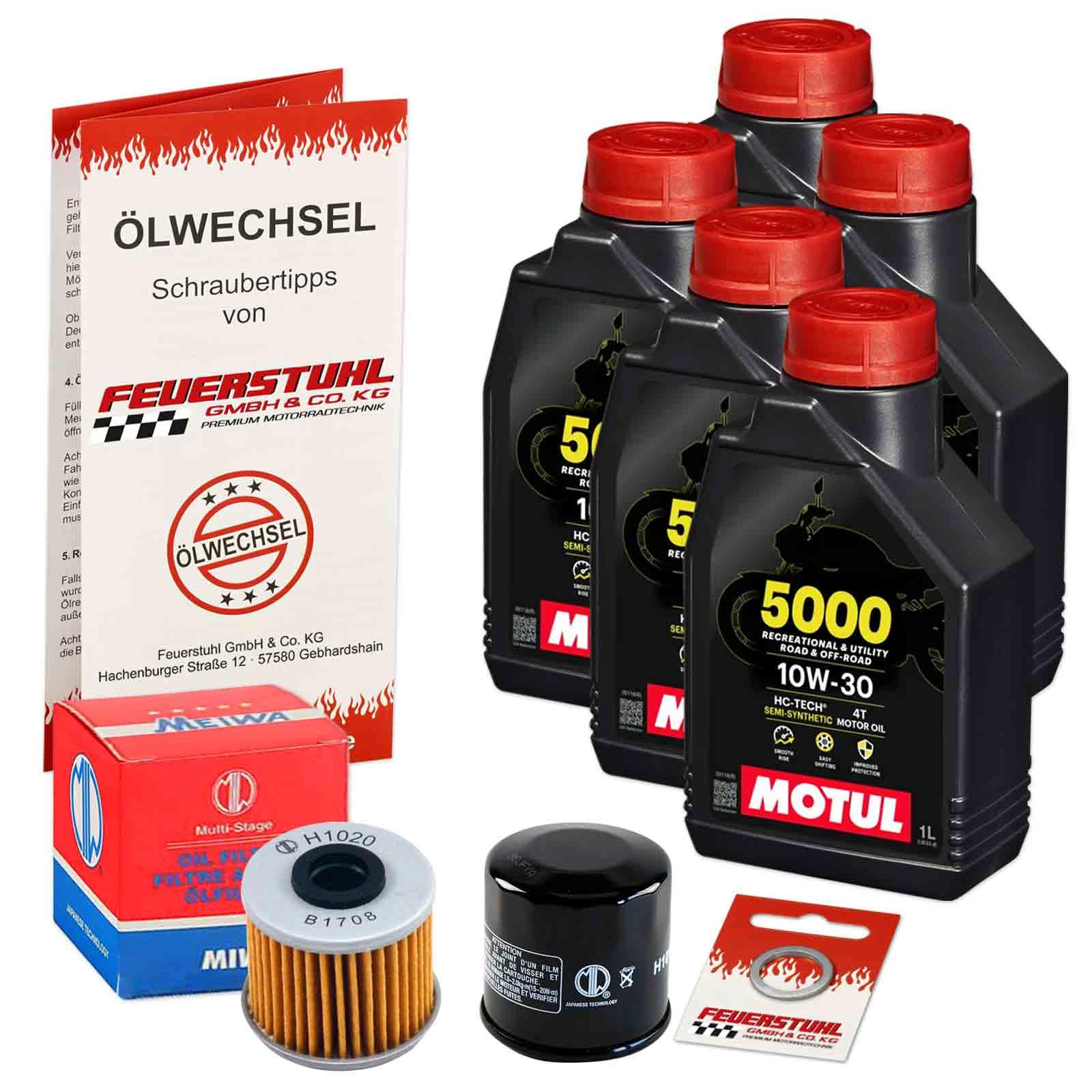 Öl & Ölfilter für Honda CMX 1100 Rebel DCT, 2021-2023 (SC83), Ölwechsel Set 10W-30 Motoröl + MiW Filter + Dichtring(e) von Feuerstuhl GmbH & Co. KG