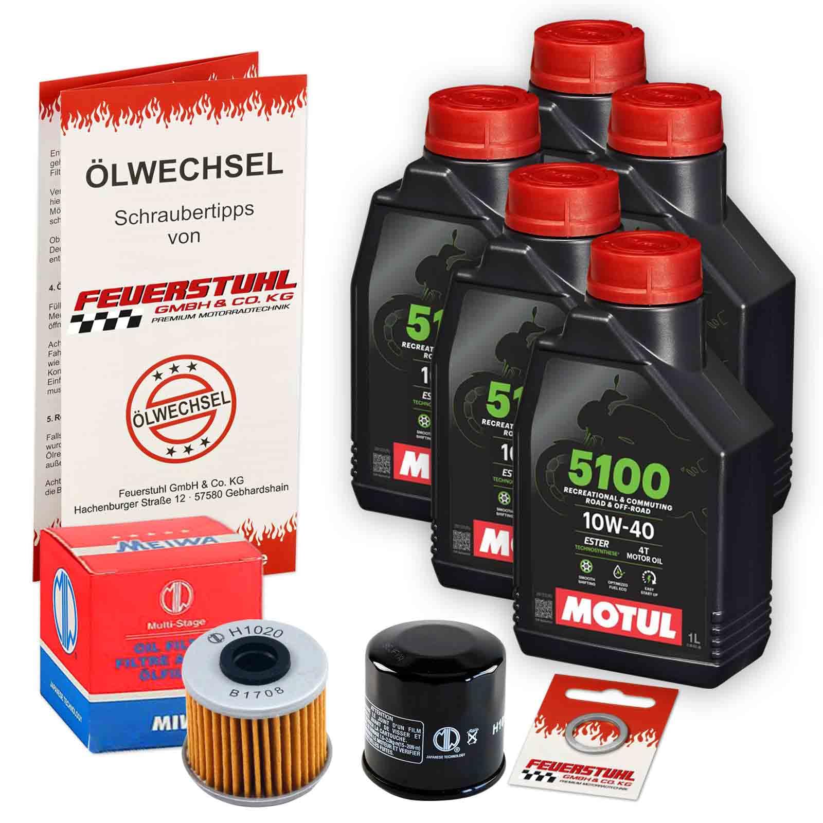 Öl & Ölfilter für Honda CMX 1100 Rebel DCT, 2021-2023 (SC83), Ölwechsel Set 10W-40 ESTER Motoröl + MiW Filter + Dichtring(e) von Feuerstuhl GmbH & Co. KG