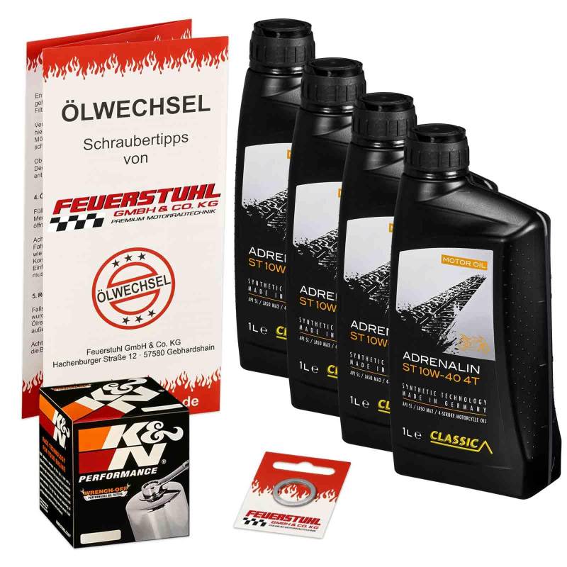 Öl & Ölfilter für Honda GL 1800 Gold Wing, 2018-2022 (SC79) / Ölwechsel Set/Classic 10W-40 Motoröl + K&N CHROM Filter + Dichtring(e) von Feuerstuhl GmbH & Co. KG