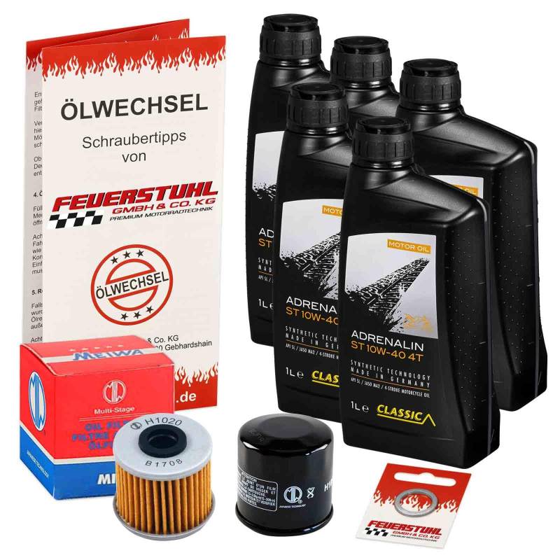 Öl & Ölfilter für Honda GL 1800 Gold Wing DCT, 2018-2023 (SC79) / Ölwechsel Set/Classic 10W-40 Motoröl + MiW Filter + Dichtring(e) von Feuerstuhl GmbH & Co. KG