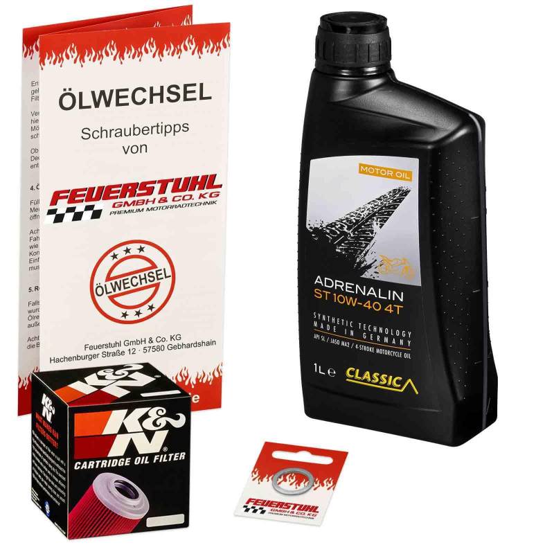 Öl & Ölfilter für Honda Montesa Cota 4RT 260, 2014-2016 (MT04) / Ölwechsel Set/Classic 10W-40 Motoröl + K&N Filter + Dichtring(e) von Feuerstuhl GmbH & Co. KG