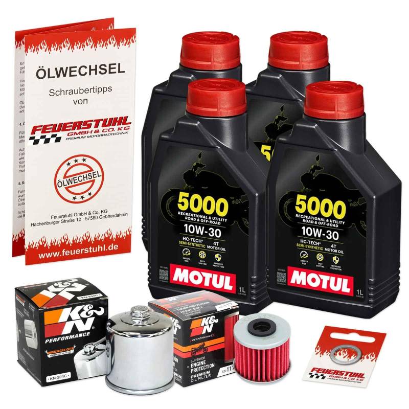 Öl & Ölfilter für Honda NM4 Vultus, 2014-2016 (RC82) / Ölwechsel Set/Motul 10W-30 Motoröl + K&N RACING Filter + Dichtring(e) von Feuerstuhl GmbH & Co. KG