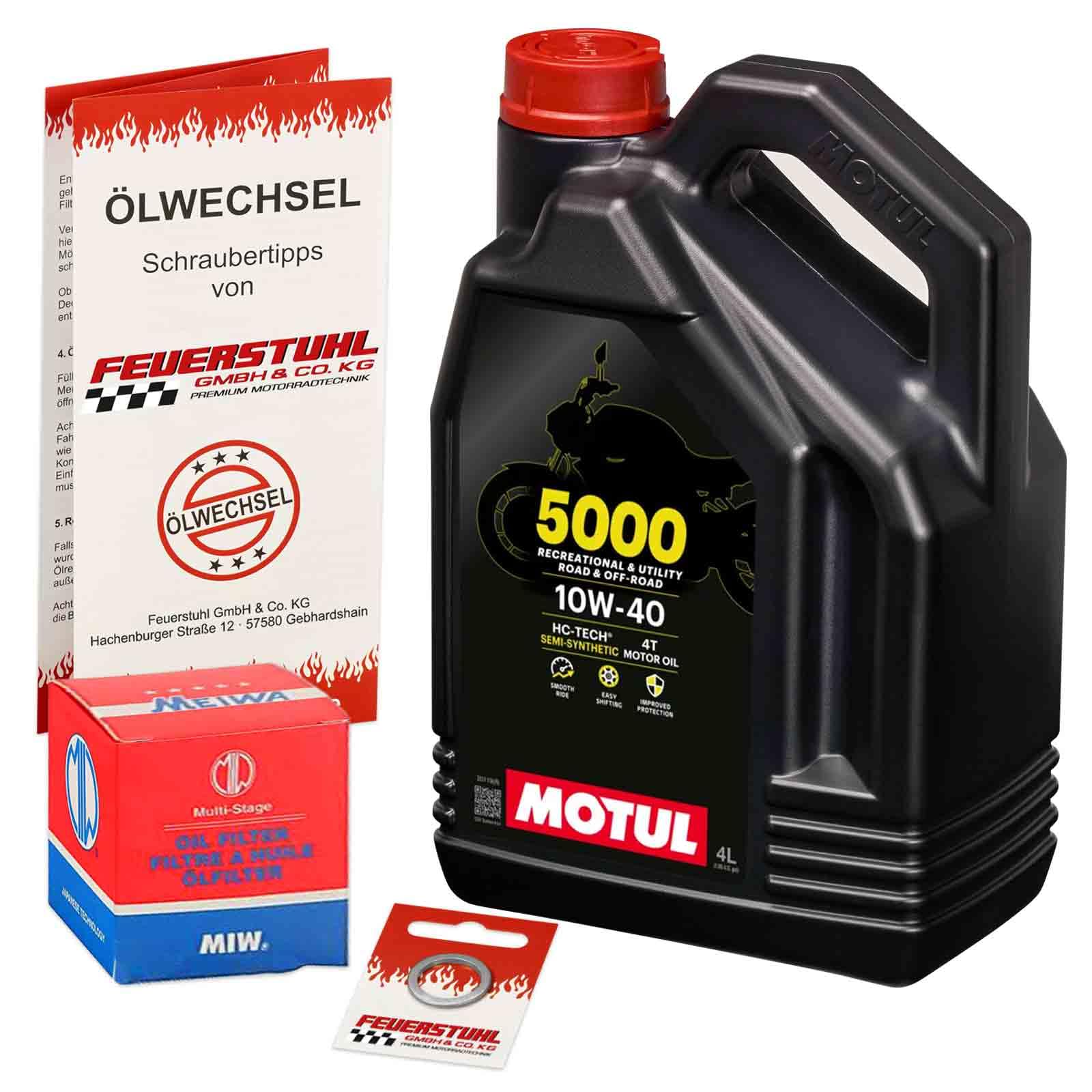 Öl & Ölfilter für Honda VTX 1800, 2001-2005 (SC46), Ölwechsel Set 10W-40 Motoröl + MiW Filter + Dichtring(e) von Feuerstuhl GmbH & Co. KG