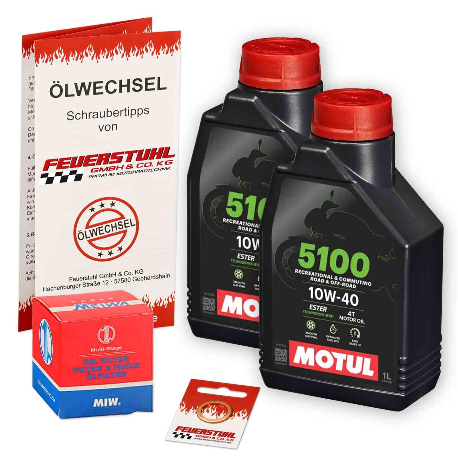 Öl & Ölfilter für Honda XR 600 R, 1985-1993 (PE04), Ölwechsel Set 10W-40 ESTER Motoröl + MiW Filter + Dichtring(e) von Feuerstuhl GmbH & Co. KG