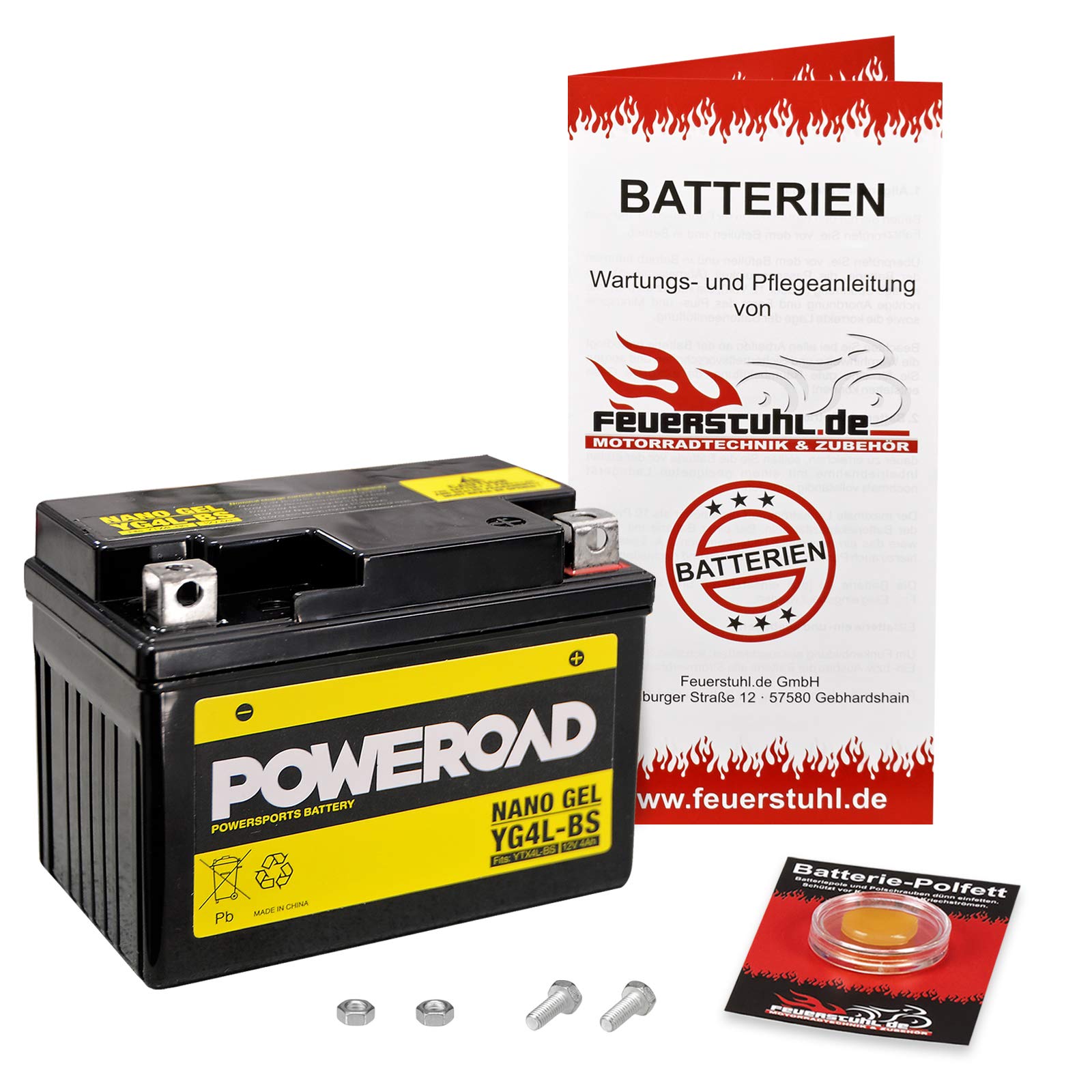 Gel-Batterie DR 350 S, 1990-1994 (SK42B) wartungsfrei, einbaufertig, startklar, inkl. 7,50€ Pfand von Feuerstuhl.de GmbH