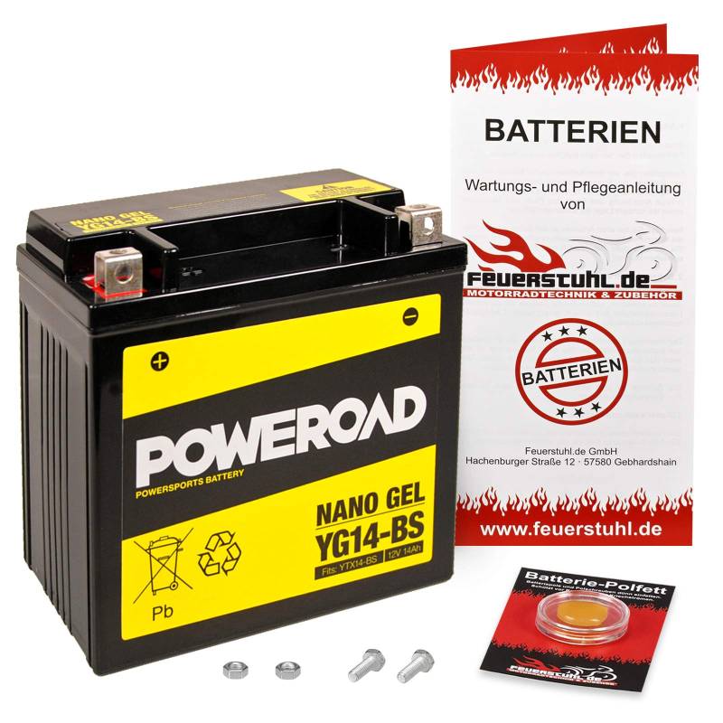 Gel-Batterie DR 650 RSE, 1991-1996 (SP43B) wartungsfrei, einbaufertig, startklar, inkl. 7,50€ Pfand von Feuerstuhl.de GmbH