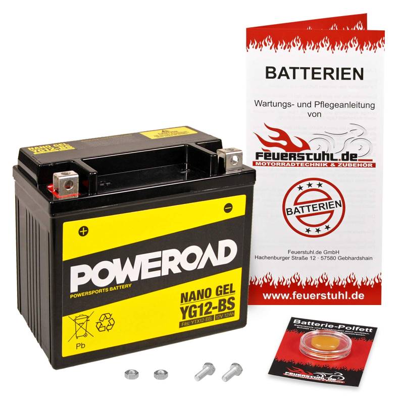 Gel-Batterie SV 650 /S ohne ABS, 2003-2016 (BY) wartungsfrei, einbaufertig, startklar, inkl. 7,50€ Pfand von Feuerstuhl.de GmbH