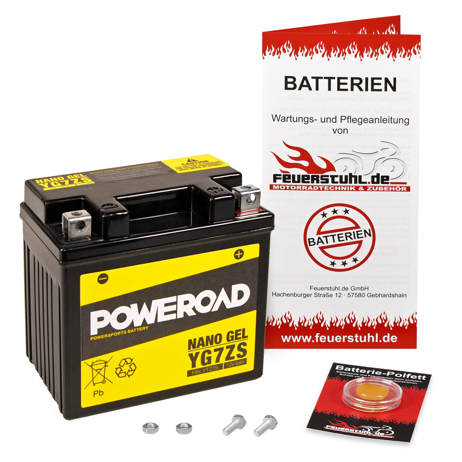 Gel-Batterie VT 125 C/C2 Shadow, 2001-2005 (JC31) wartungsfrei, einbaufertig, startklar, inkl. 7,50€ Pfand von Feuerstuhl.de GmbH