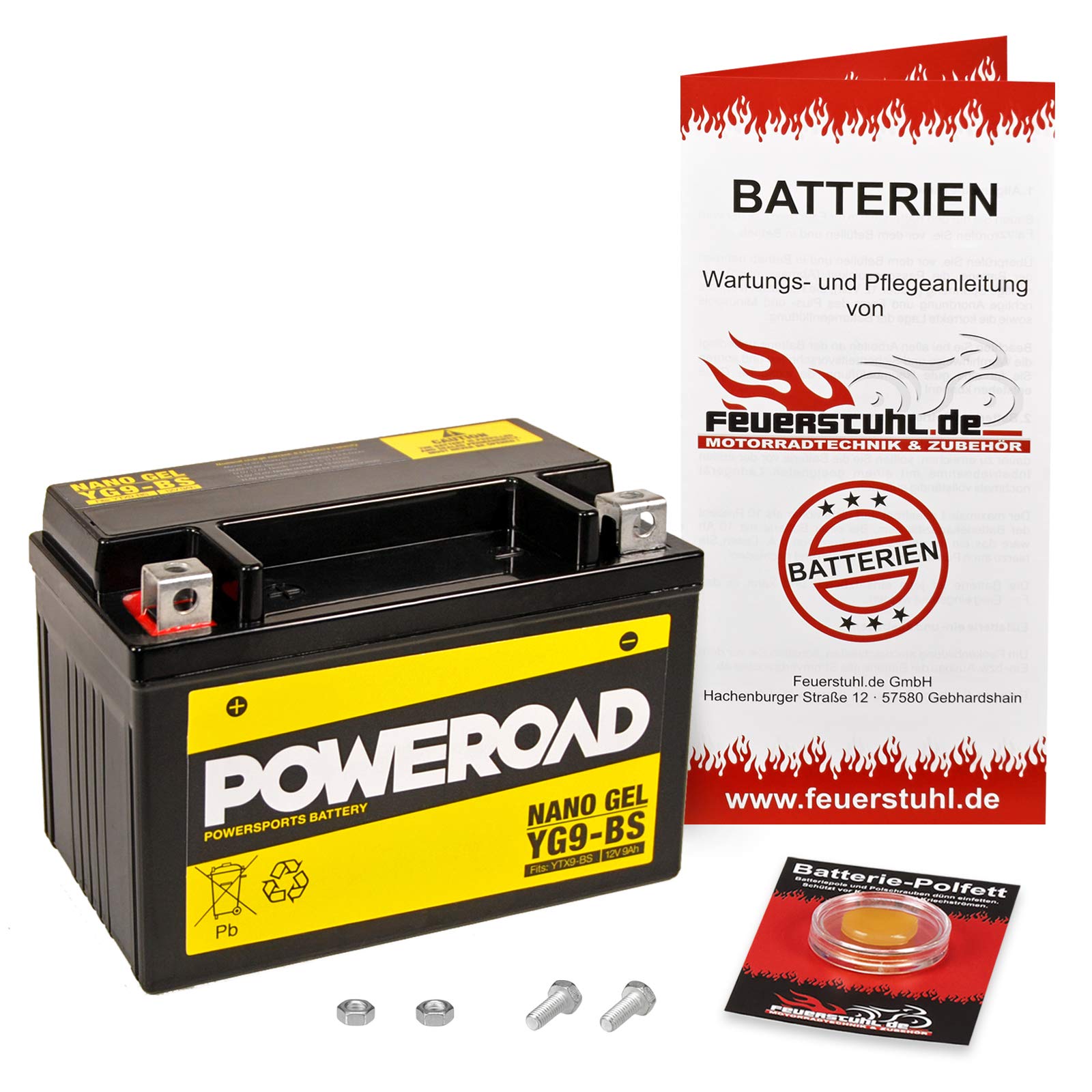 Gel-Batterie für Honda CB 500 /S, 1996-03 (PC32) wartungsfrei, einbaufertig, startklar, inkl. 7,50€ Pfand von Feuerstuhl.de GmbH