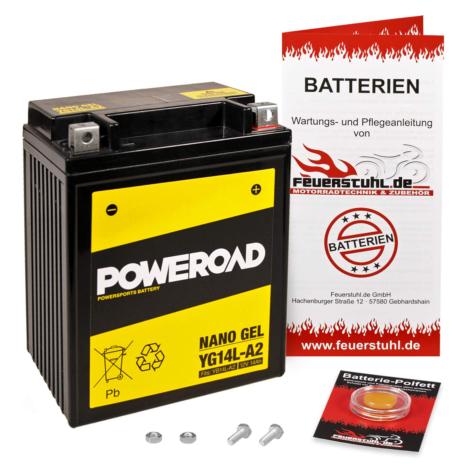 Gel-Batterie für Honda FT 500 (PC07) wartungsfrei, einbaufertig, startklar, inkl. 7,50€ Pfand von Feuerstuhl.de GmbH