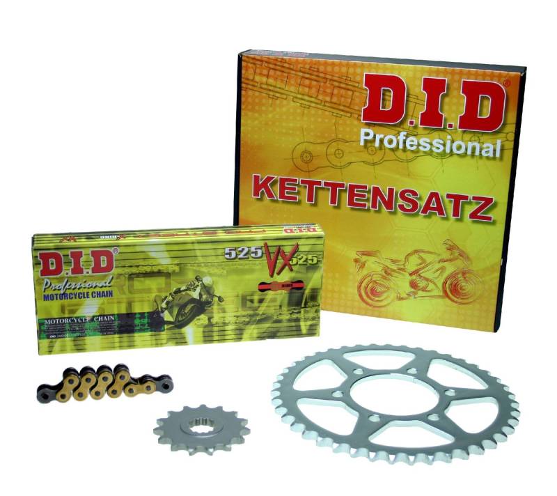 Kettensatz GSX-R 750, 2006-2010, Typ CF, CW, DID X-Ring (VX gold) extra verstärkt von Feuerstuhl.de GmbH