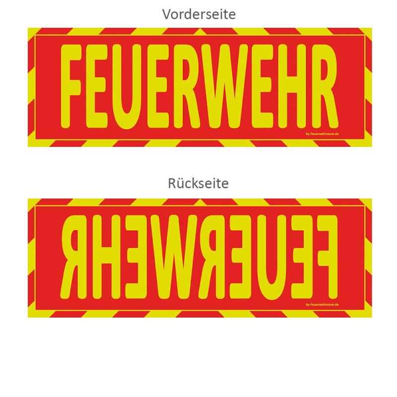 Einsatz-Wendeschild | Feuerwehr | WSB2 Sonnenblende Normal- & Spiegelschrift | Auto KFZ | Warn-Schild | von Feuerwehrstore