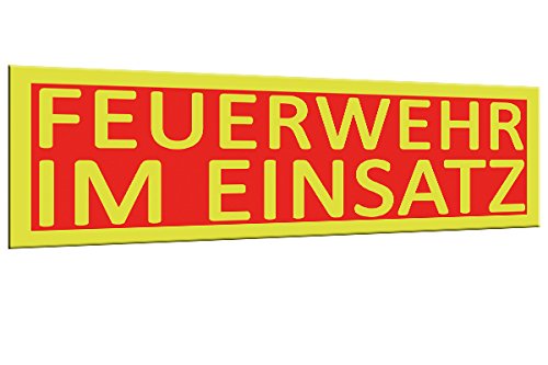 Feuerwehr im Einsatz | Magnetschild XL 30x10cm | Signalfarben | Einsatzschild | Einsatz-Magnetschild | KFZ Auto | Magnetschilder Feuerwehr-Auto | gelb rot Signalfarben| Einsatzschild | von Feuerwehrstore