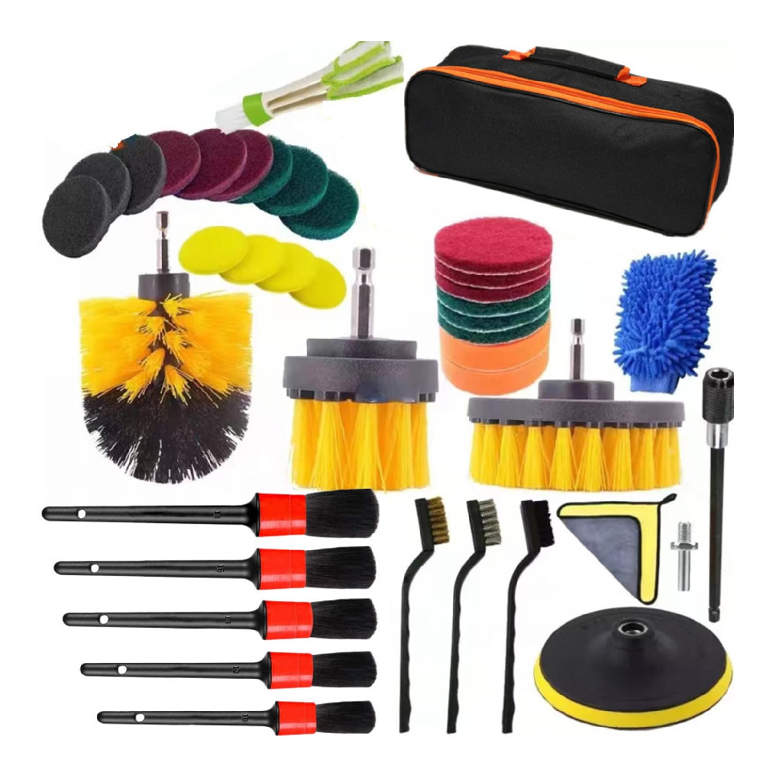 Fhkpsqkcn Detailing Drill Brush For Car Tire Rim Cleaning Detail Brush Set Auto Interior Exterior Cleaning Polishing Waxing Sponge von Fhkpsqkcn