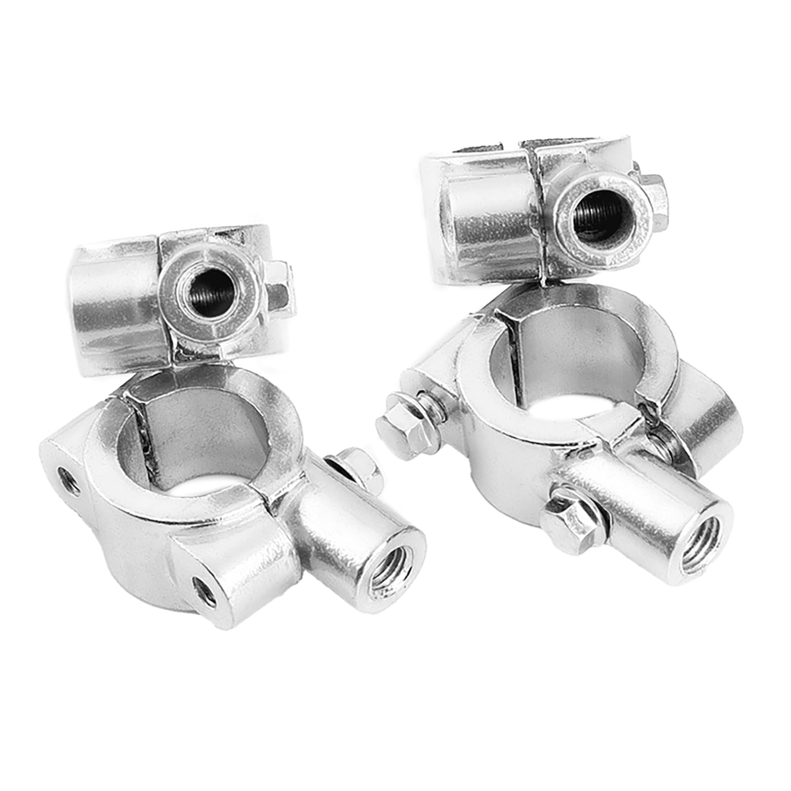 Fhkpsqkcn Motorradzubehör 7/8" Lenkerhalterung Klemme 8mm/10mm Gewinde Aluminium Rückspiegel Montageadapter von Fhkpsqkcn