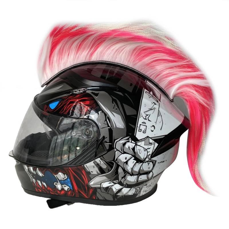 Fhkpsqkcn Punk Styles Cocks Perücken Mit Realistischem Look Und Haarteil Mit Mehreren Farboptionen Für Motorradhelme Einzigartige Dekoration von Fhkpsqkcn