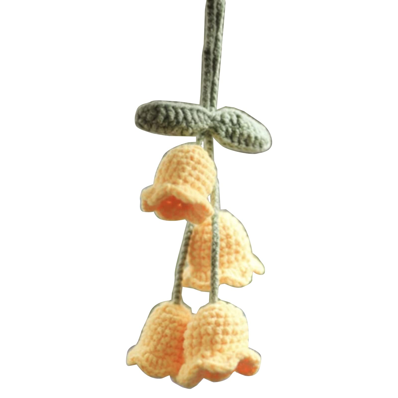 Fhsqwernm Auto Innenverkleidung Rückspiegel Hanging Decors Süße Glockenblumen Ornament Für Rucksäcke Tastatur Strickanhänger Strickanhänger von Fhsqwernm