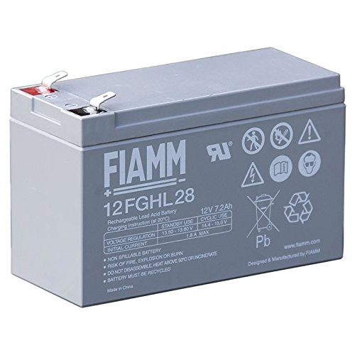 12FGHL28 Blei Akku 12 Volt 7200mAh mit Faston 6,3mm Kontakten von Fiamm