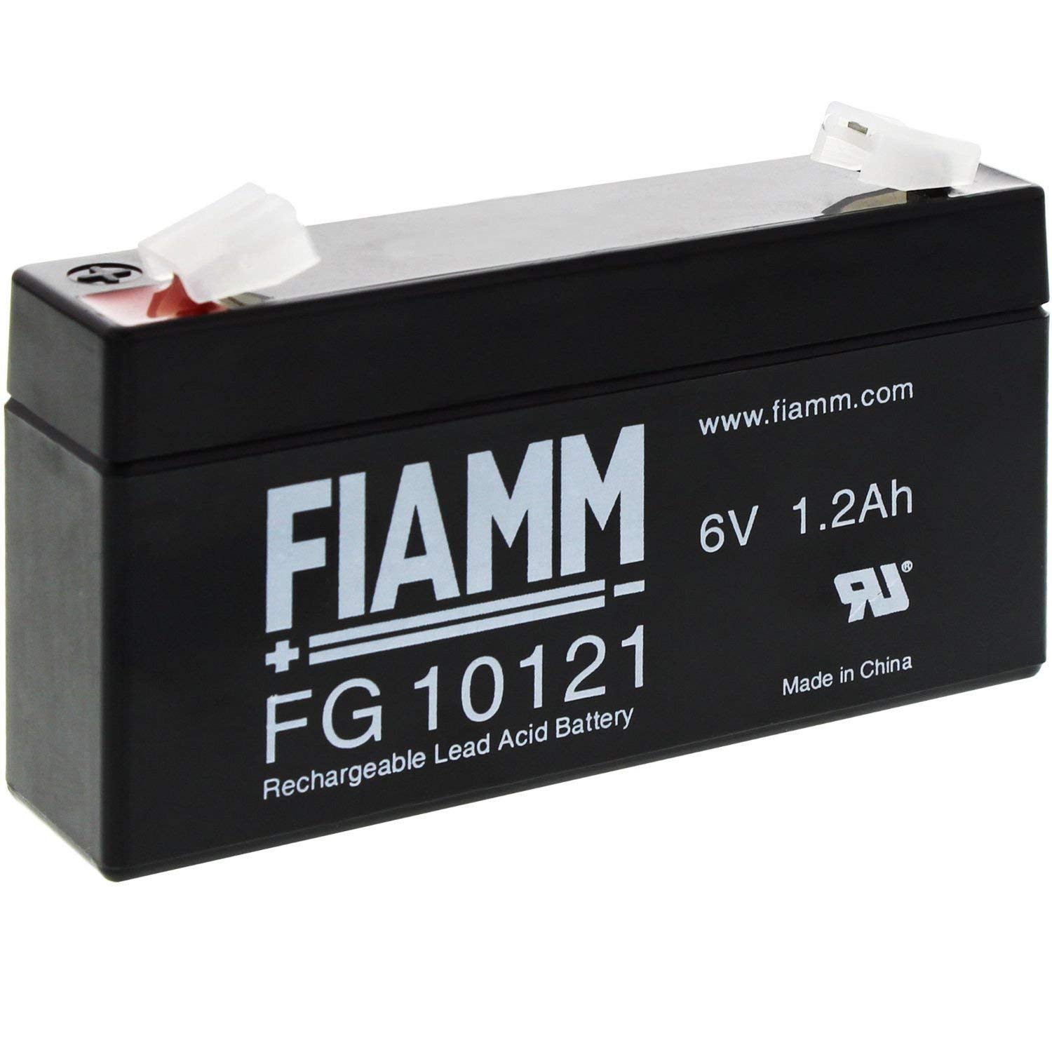 Fiamm Akku Serie FG 6V Notstromversorgung UPS Anschluss Faston 187 flach 4,8mm (FG10121 Ampere 1,2 (Ah)) von Fiamm