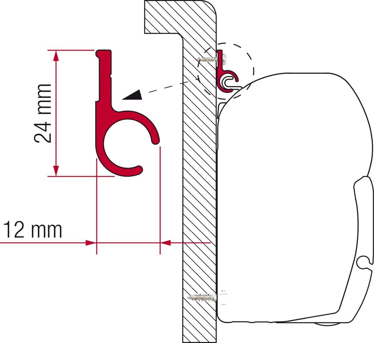 Fiamma F45 S – F45 L – ZIP Befestigungsschiene Rail 300 cm von Fiamma