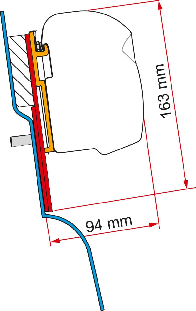 Fiamma Markisenadapter F45 Kit Ford Custom Nugget (mit Hochdach) von Fiamma