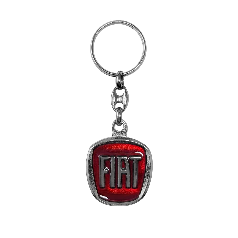 Fiat 21236 Schlüsselanhänger Logo aus Metall, Rot von Fiat