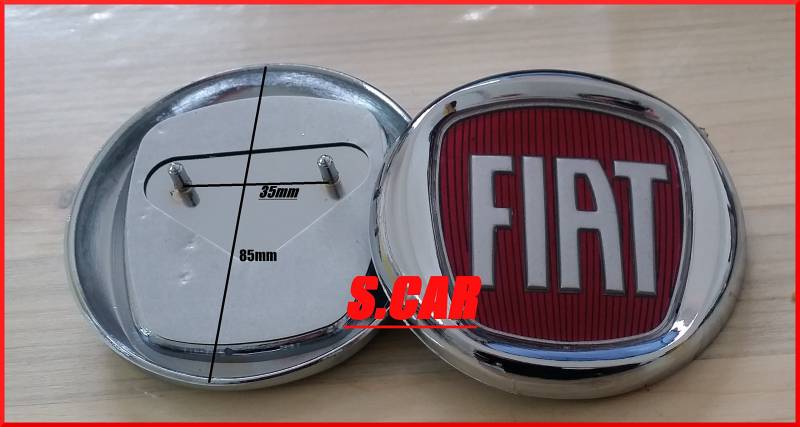 Emblem Logo Fiat rot Panda, Doblo Croma, 85 mm, hinten von Fiat