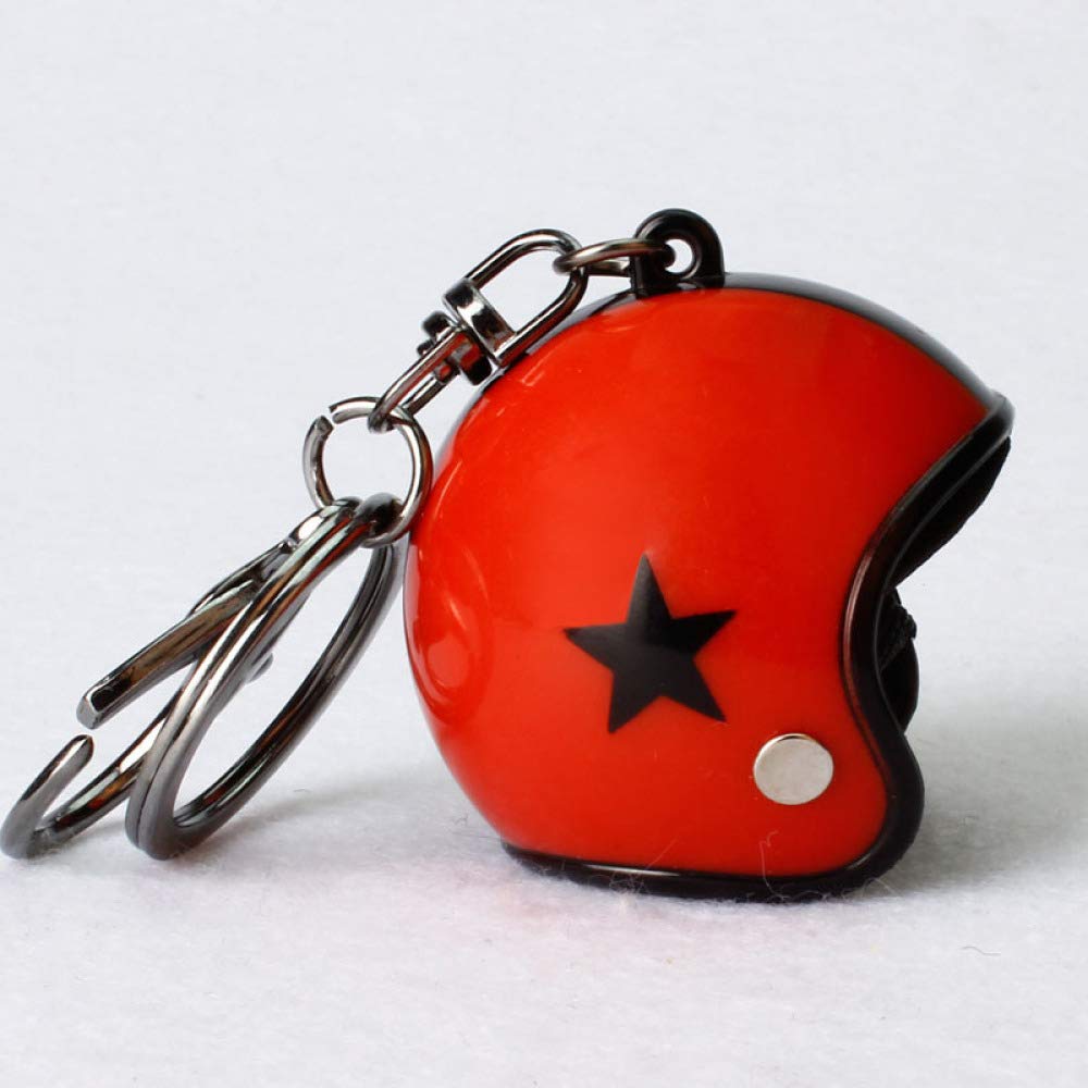 FidgetFidget Crash Helm Schlüsselanhänger Kette Star Pattern Helm Design Schlüsselbund für Auto Motorrad Motor Fahrrad rot von FidgetFidget