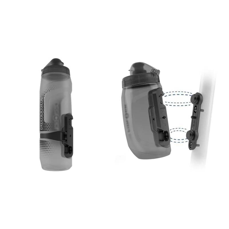 Fidlock Trinkflasche mit Connector Twist single bottle 800 transparent black & Bottle 450 u. Bike Base von Fidlock