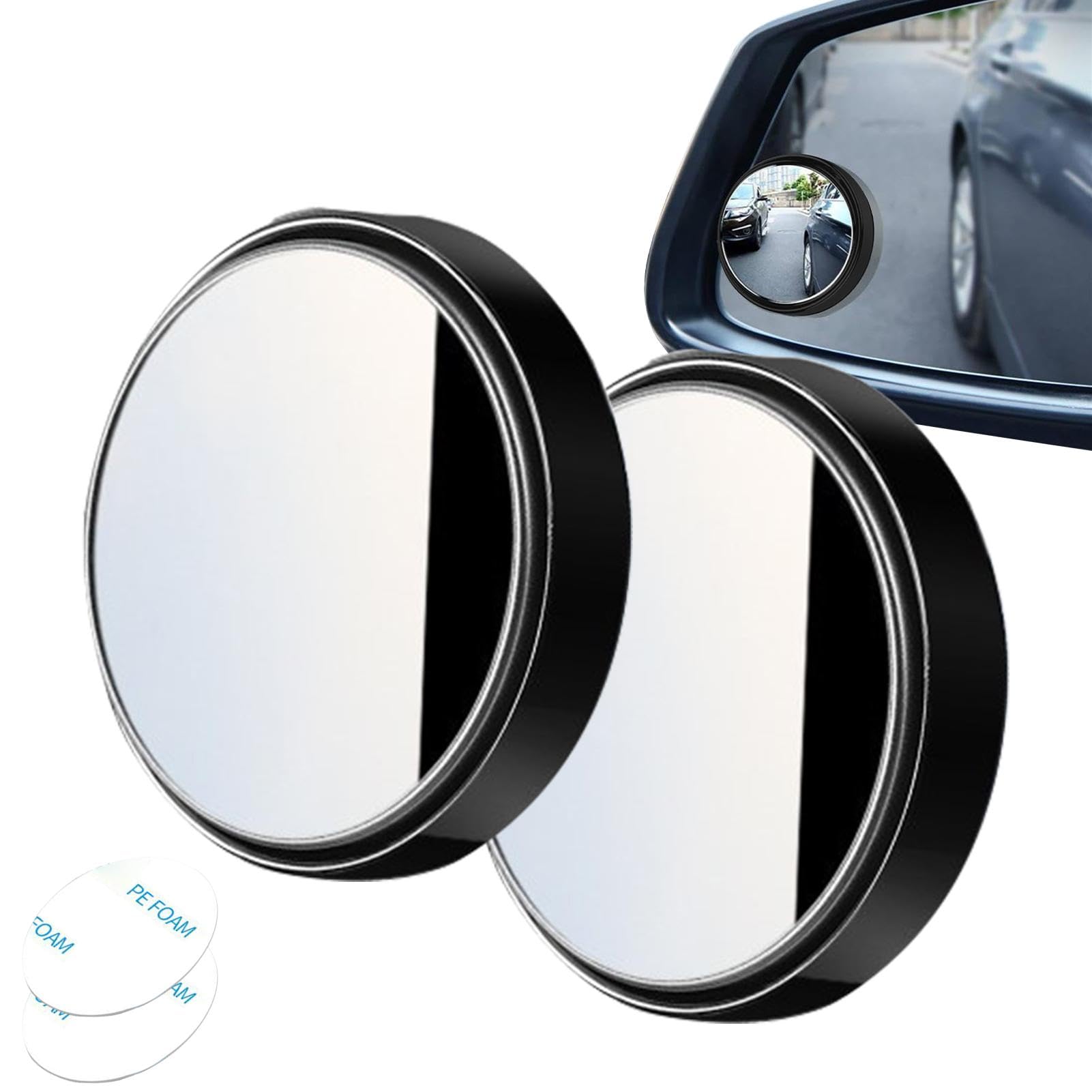 Car Mirrors Blindspot, Round Side Mirrors, Exterior Adjustable Blindspot, Rearview Car Side Mirrors, Blind Mirrors, Easy To Use, Portable for Car SUV Trucks Traffic Safety von Filvczt