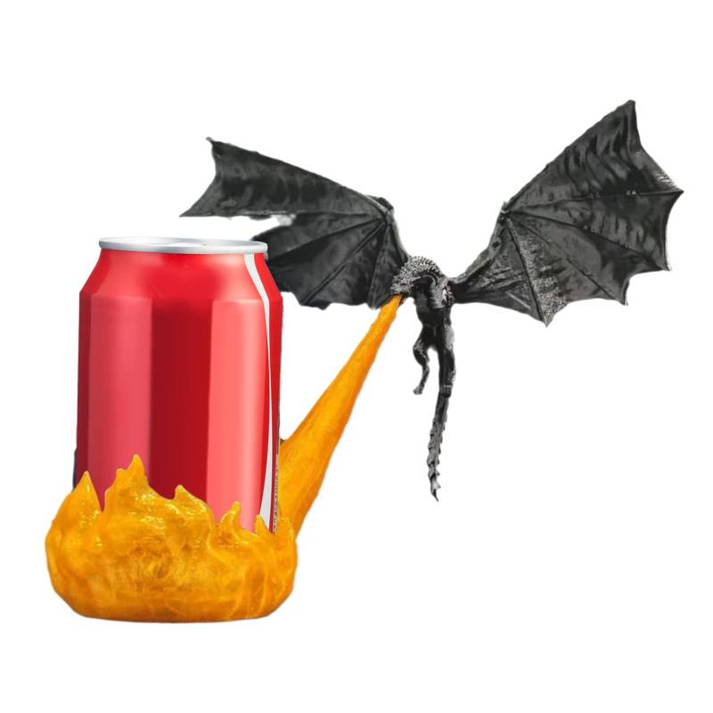 Flying Dragon Trinkbecherhalter, Bedruckter Feueratmender Drache Tasse, Gothic Getränkedosenhalter, Bedruckter Drache Becherhalter, Tisch & Schreibtisch Getränkehalter, Einfach zu bedienen, Tragbar von Filvczt