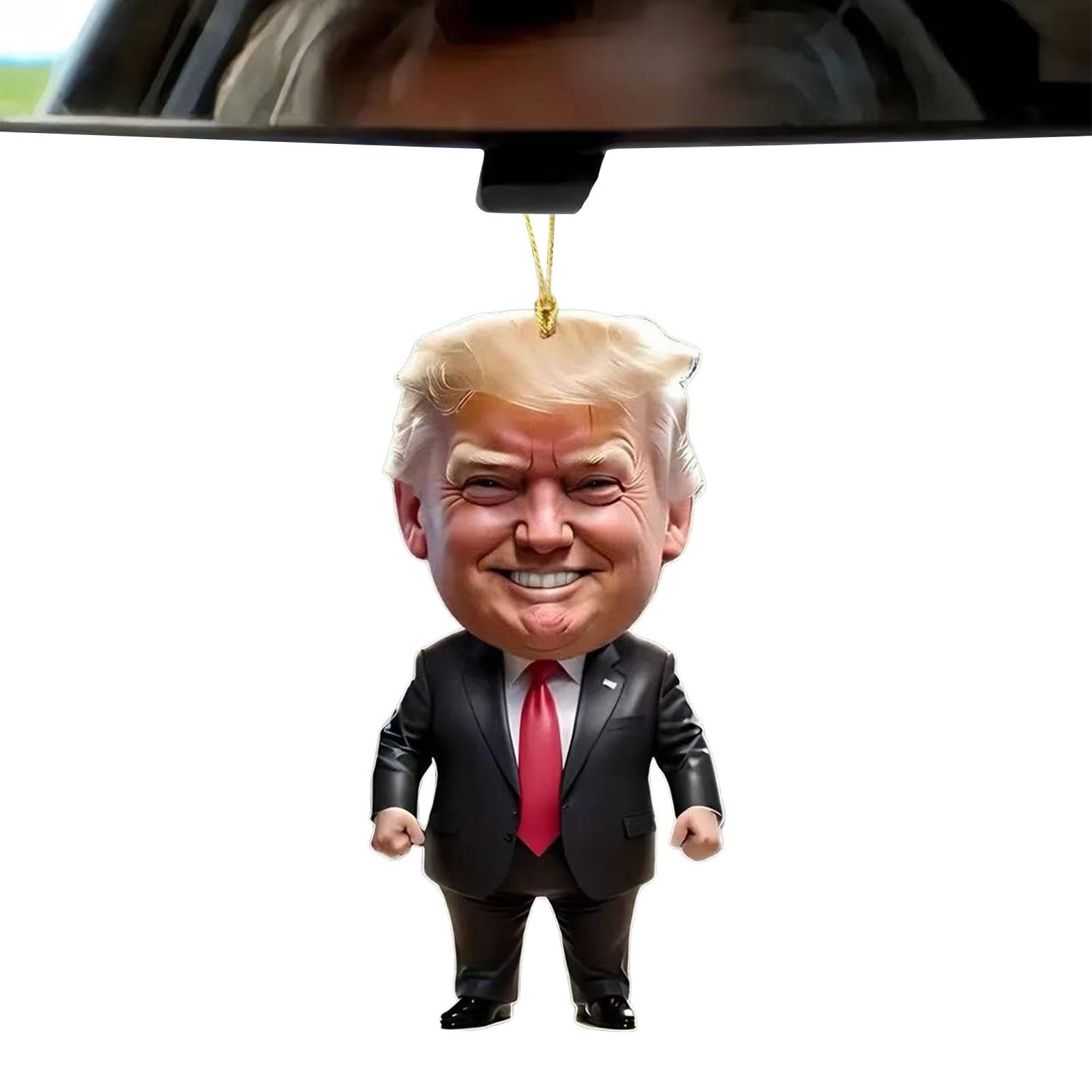 President Rearview Decoration, Auto Rear View Ornament, President Car Rear View Pendant, 2D Acrylic Automotive Hangable Ornament, Car Hangable Ornament, Easy To Use, Portable for Cars von Filvczt