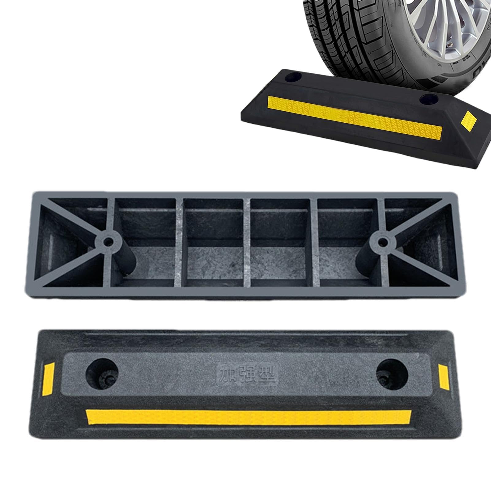 Vehicle Wheel Stop, Parking Blocks Parking Target, Rubber Parking Curb Guide, Rubber Parking Wheel Stop, Versatile Parking Blocks, Easy to Use, Portable for ars, Trucks, Buses, Trailers, Rvs von Filvczt