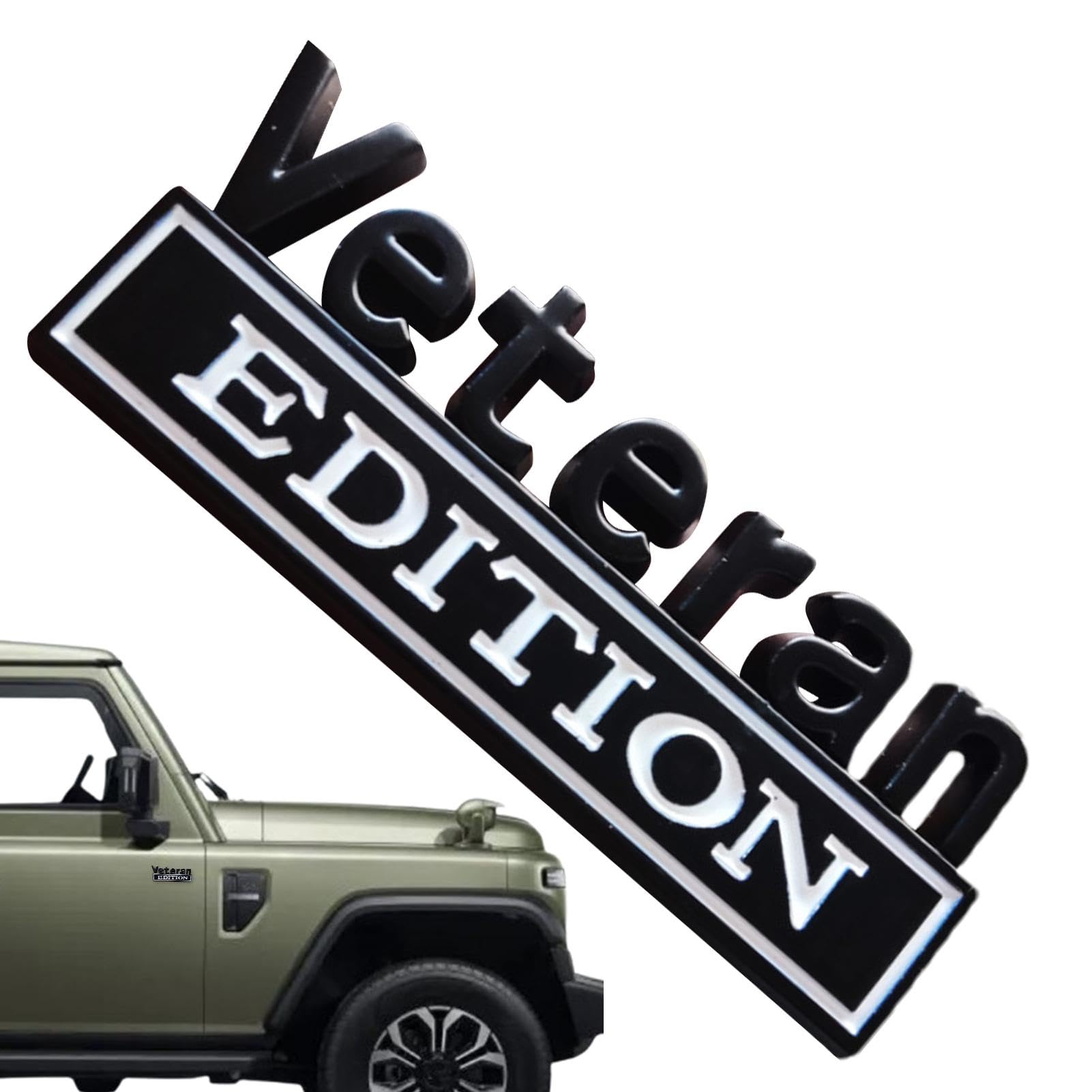 Veteran Edition Auto-Emblem, Auto-Embleme, Auto-Metall-Emblem, Buchstaben, Stoßstangenabzeichen, Auto-Aufkleber, Dekoration, einfach zu bedienen, tragbar für Fahrzeug, LKW-Aufkleber von Filvczt