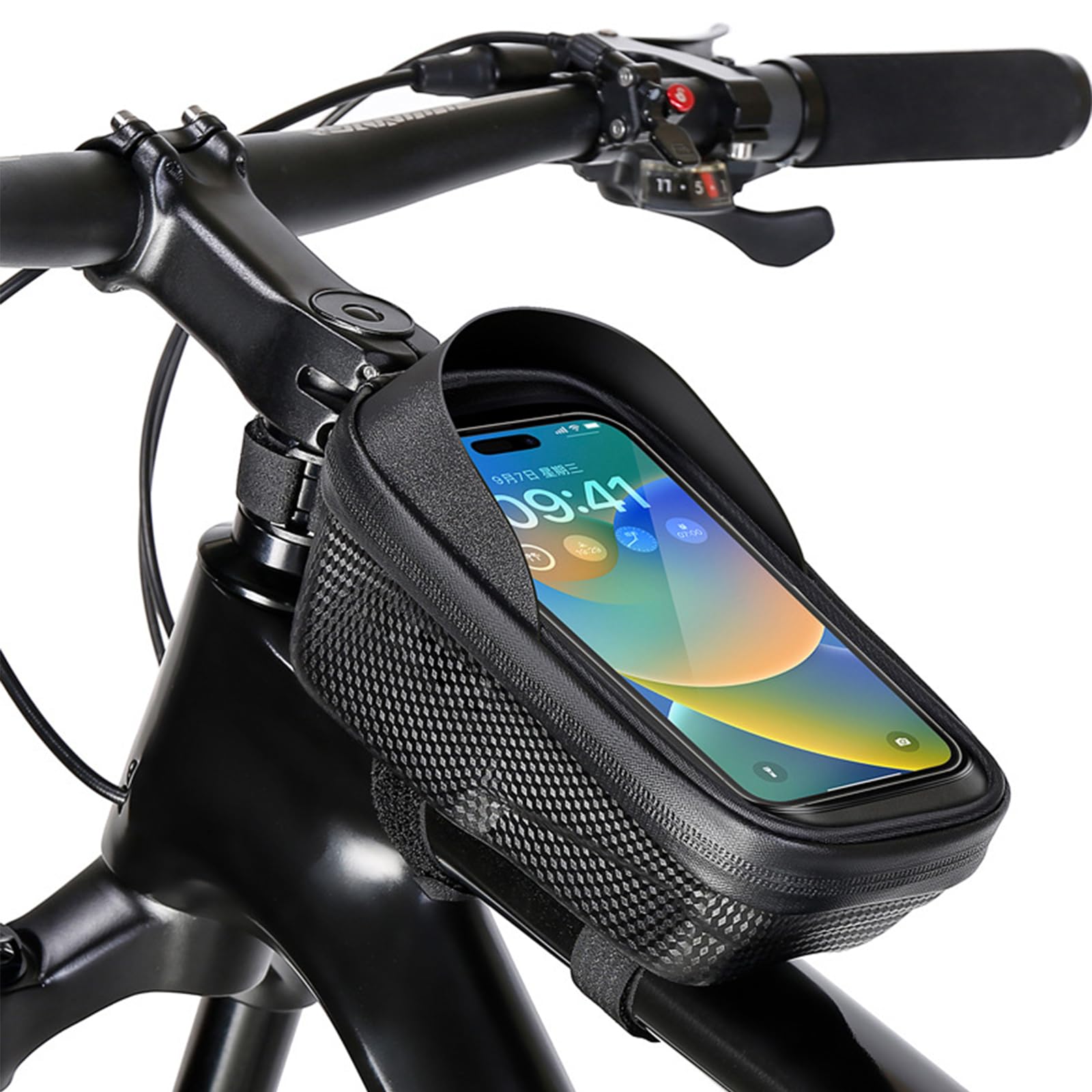 Fine jade2 Wasserdicht Fahrrad Rahmentasche Fahrrad Oberrohrtasche mit TPU Sensitivem Touchscreen und Regenhaube für Montainbikes,Rennrad,Ebikes von Fine jade2