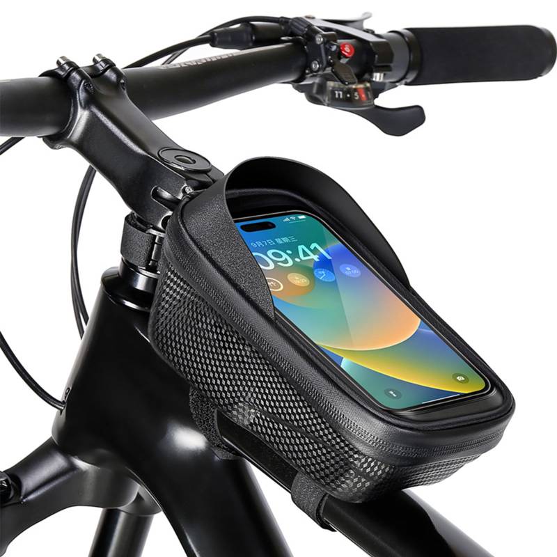 Fine jade2 Wasserdicht Fahrrad Rahmentasche Fahrrad Oberrohrtasche mit TPU Sensitivem Touchscreen und Regenhaube für Montainbikes,Rennrad,Ebikes von Fine jade2