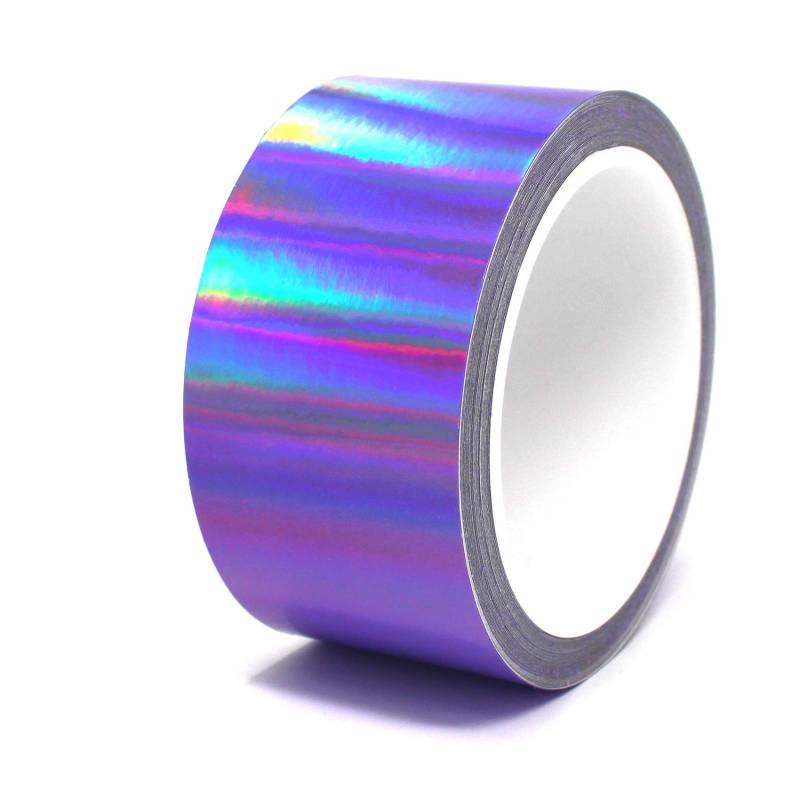 Finest Folia (1,39€/m) 10 Meter Hologramm Zierstreifen Basteln Möbel Auto Motorrad Modellbau Deko Dekorstreifen Klebestreifen selbstklebend DIY (Hologramm Lila, 30mm Breite) von Finest Folia